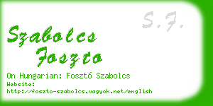 szabolcs foszto business card