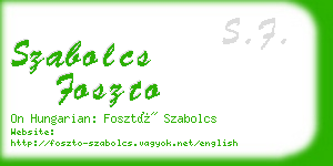 szabolcs foszto business card